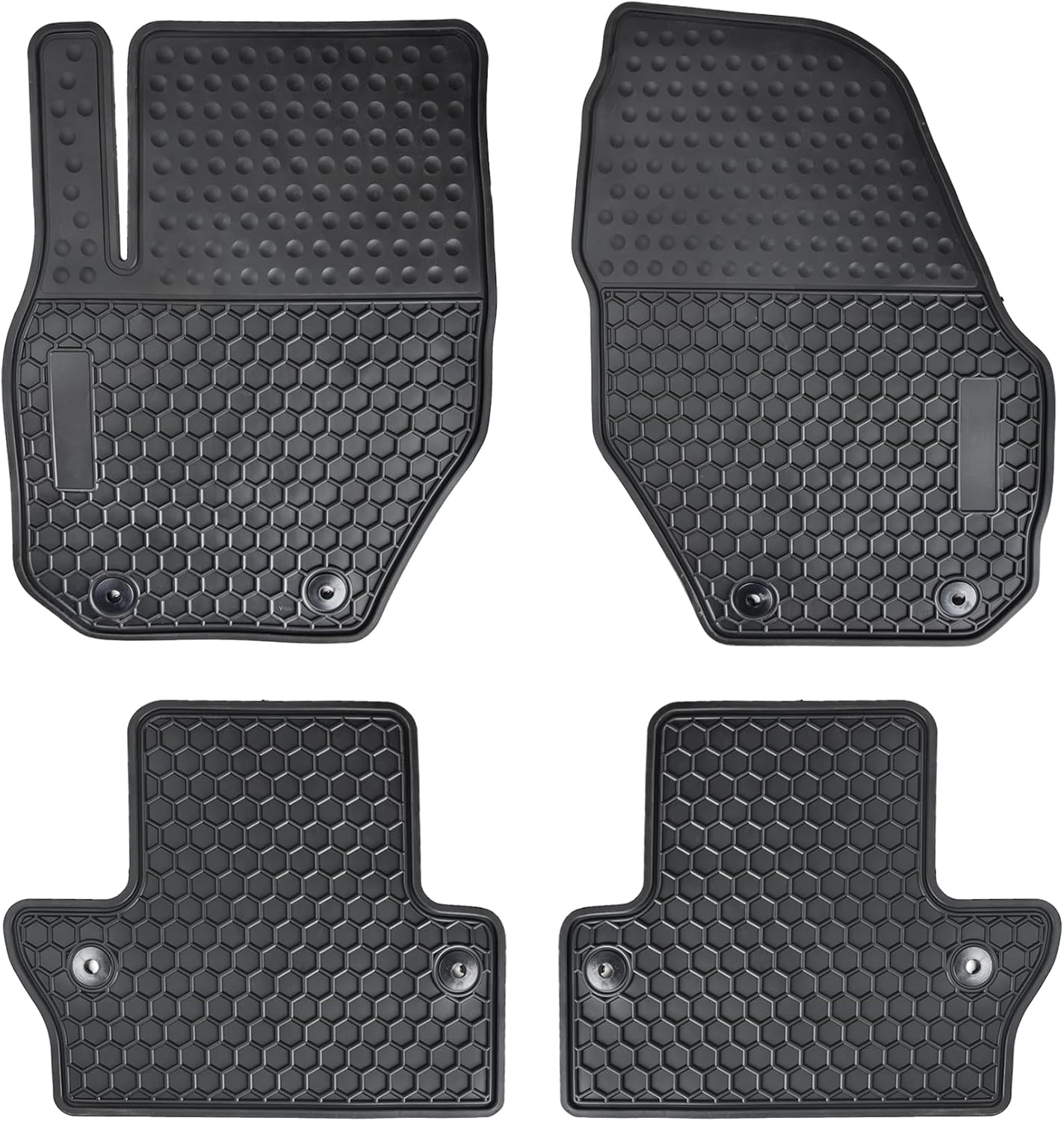 Car Floor Mats Custom Fit for Volvo S60 2011-2018(not Inscription Models) & V60 2015-2018 Full Black Rubber Auto Liner Mats All Weather Protection Heavy Duty Odorless